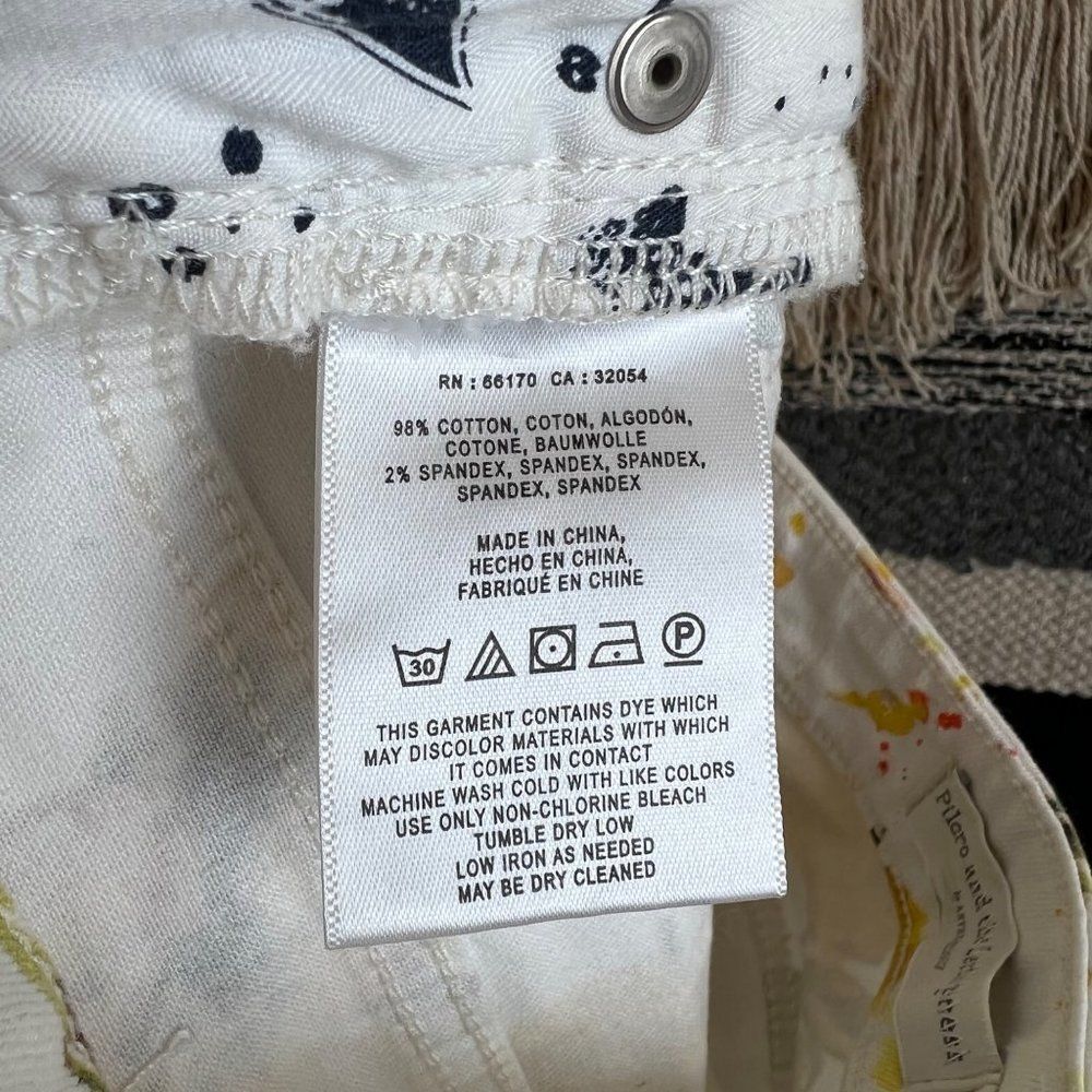 Anthropologie Pilcro High-Rise Bootcut Lemon Grove Print White Jeans Size 26 - Picture 10 of 10